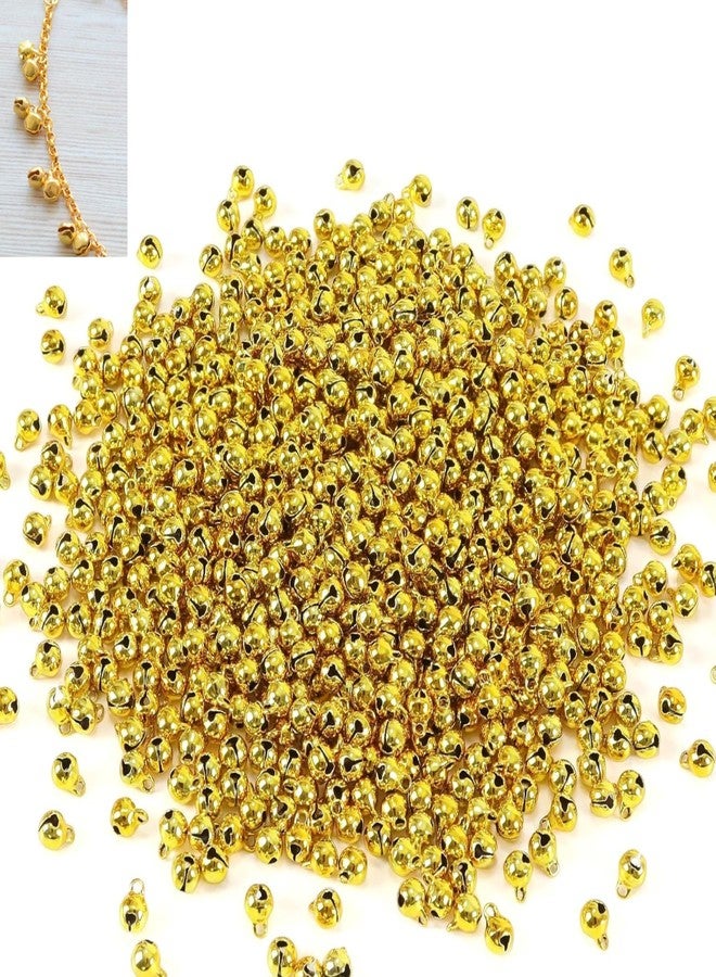 ST logo Ghungroo Jingle Bell Beads for Crafting Hanging & Jewelry Making - Embroidery Material 6 mm (Pack of 150, Golden) - Image 1